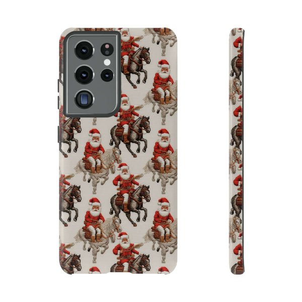 Cowboy Santa Embroidery Phone Case for iPhone, Samsung, Pixel