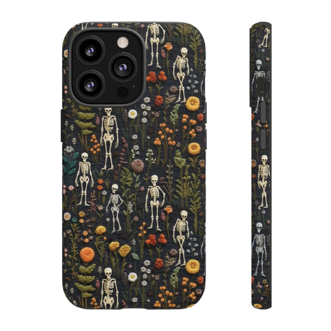 Mini Skeletons in Mystique Garden 3D Phone Case for iPhone, Samsung, Pixel