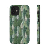 Christmas Forest 3D Aesthetic Phone Case for iPhone, Samsung, Pixel iPhone 12 Mini / Glossy