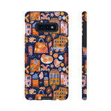 Citrus Coast Collage Phone Case - Blue Orange Trendy Coastal Art Protective Phone Cover for iPhone, Samsung, Pixel