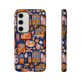 Citrus Coast Collage Phone Case - Blue Orange Trendy Coastal Art Protective Phone Cover for iPhone, Samsung, Pixel