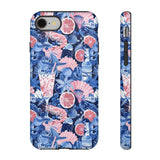 Beachy Blue Collage Phone Case - Trendy Navy Blue and Pink Aesthetic Protective Phone Cover for iPhone, Samsung, Pixel