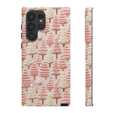 Pink Christmas Trees 3D Embroidery Phone Case for iPhone, Samsung, Pixel Samsung Galaxy S22 Ultra / Matte