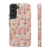 Pink Christmas Trees 3D Embroidery Phone Case for iPhone, Samsung, Pixel Samsung Galaxy S22 / Matte