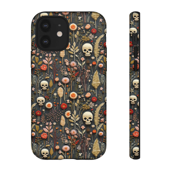 Magical Skull Garden Aesthetic 3D Phone Case for iPhone, Samsung, Pixel