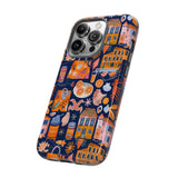 Citrus Coast Collage Phone Case - Blue Orange Trendy Coastal Art Protective Phone Cover for iPhone, Samsung, Pixel