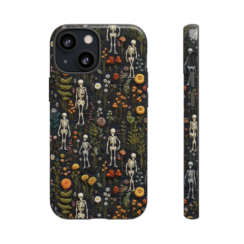 Mini Skeletons in Mystique Garden 3D Phone Case for iPhone, Samsung, Pixel
