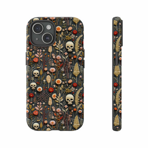 Magical Skull Garden Aesthetic 3D Phone Case for iPhone, Samsung, Pixel