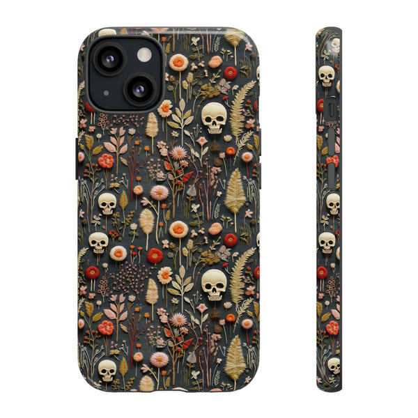 Magical Skull Garden Aesthetic 3D Phone Case for iPhone, Samsung, Pixel
