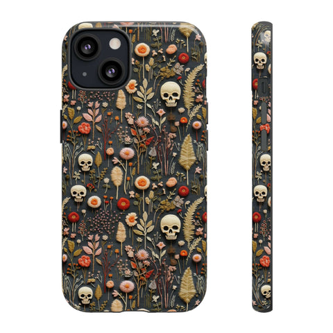 Magical Skull Garden Aesthetic 3D Phone Case for iPhone, Samsung, Pixel