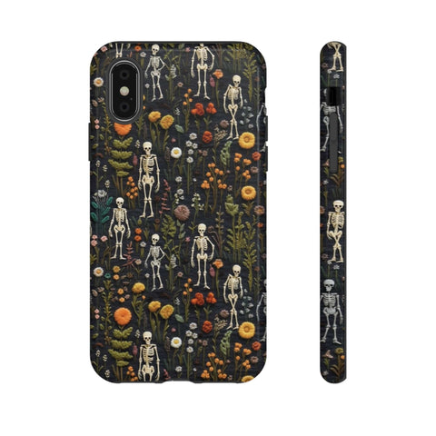 Mini Skeletons in Mystique Garden 3D Phone Case for iPhone, Samsung, Pixel