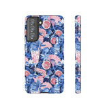 Beachy Blue Collage Phone Case - Trendy Navy Blue and Pink Aesthetic Protective Phone Cover for iPhone, Samsung, Pixel