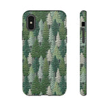 Christmas Forest 3D Aesthetic Phone Case for iPhone, Samsung, Pixel iPhone XS / Glossy