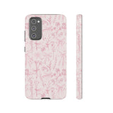 Pink Floral Bow Phone Case - Preppy Bows Protective Phone Cover for iPhone, Samsung, Pixel