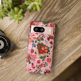 Strawberry Collage Phone Case - Pink Trendy Aesthetic Protective Phone Cover for iPhone, Samsung, Pixel