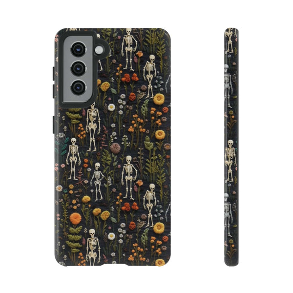 Mini Skeletons in Mystique Garden 3D Phone Case for iPhone, Samsung, Pixel