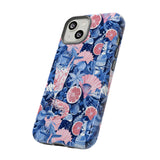 Beachy Blue Collage Phone Case - Trendy Navy Blue and Pink Aesthetic Protective Phone Cover for iPhone, Samsung, Pixel