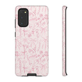 Pink Floral Bow Phone Case - Preppy Bows Protective Phone Cover for iPhone, Samsung, Pixel