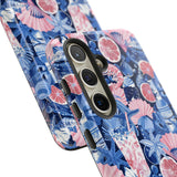 Beachy Blue Collage Phone Case - Trendy Navy Blue and Pink Aesthetic Protective Phone Cover for iPhone, Samsung, Pixel