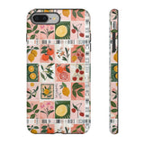 Fruit Stamps Collage Phone Case - Trendy Stickers Aesthetic Protective Phone Cover for iPhone, Samsung, Pixel