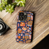 Citrus Coast Collage Phone Case - Blue Orange Trendy Coastal Art Protective Phone Cover for iPhone, Samsung, Pixel