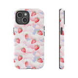 Dreamy Strawberry Cloud Phone Case - Pretty Pink Sky Protective Phone Cover for iPhone, Samsung, Pixel