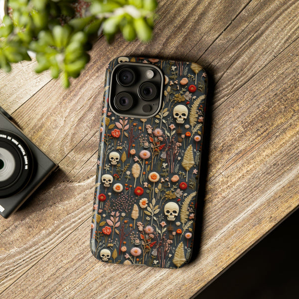Magical Skull Garden Aesthetic 3D Phone Case for iPhone, Samsung, Pixel