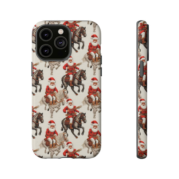 Cowboy Santa Embroidery Phone Case for iPhone, Samsung, Pixel