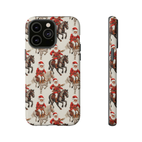 Cowboy Santa Embroidery Phone Case for iPhone, Samsung, Pixel