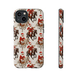 Cowboy Santa Embroidery Phone Case for iPhone, Samsung, Pixel iPhone 14 Plus / Glossy