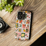 Fruit Stamps Collage Phone Case - Trendy Stickers Aesthetic Protective Phone Cover for iPhone, Samsung, Pixel