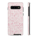 Pink Floral Bow Phone Case - Preppy Bows Protective Phone Cover for iPhone, Samsung, Pixel