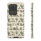 Bookshelf Phone Case - Neutral Beige Books and Plants Protective Cover for iPhone, Samsung, Pixel