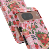 Strawberry Collage Phone Case - Pink Trendy Aesthetic Protective Phone Cover for iPhone, Samsung, Pixel