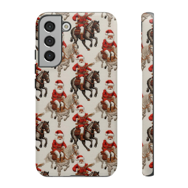 Cowboy Santa Embroidery Phone Case for iPhone, Samsung, Pixel