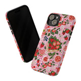 Strawberry Collage Phone Case - Pink Trendy Aesthetic Protective Phone Cover for iPhone, Samsung, Pixel