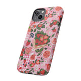 Strawberry Collage Phone Case - Pink Trendy Aesthetic Protective Phone Cover for iPhone, Samsung, Pixel