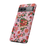 Strawberry Collage Phone Case - Pink Trendy Aesthetic Protective Phone Cover for iPhone, Samsung, Pixel