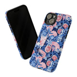 Beachy Blue Collage Phone Case - Trendy Navy Blue and Pink Aesthetic Protective Phone Cover for iPhone, Samsung, Pixel