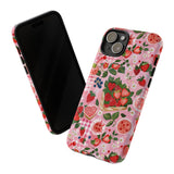 Strawberry Collage Phone Case - Pink Trendy Aesthetic Protective Phone Cover for iPhone, Samsung, Pixel