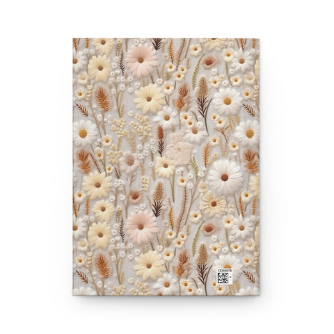 Boho Wildflowers and Daisies Journal - Hardcover Blank Lined Notebook