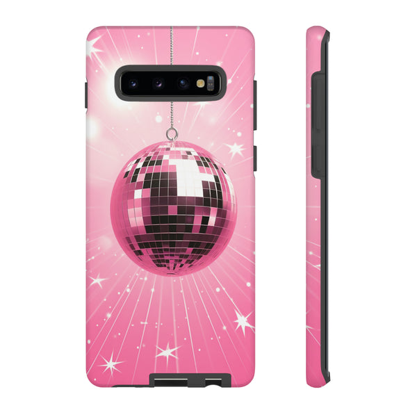 Disco Ball Phone Case - Pink Trendy Retro Mirror Ball Protective Phone Cover for iPhone, Samsung, Pixel