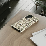 Bookshelf Phone Case - Neutral Beige Books and Plants Protective Cover for iPhone, Samsung, Pixel