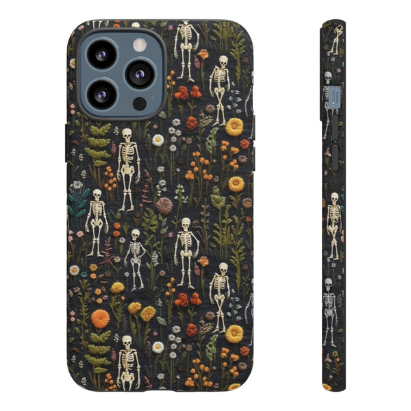 Mini Skeletons in Mystique Garden 3D Phone Case for iPhone, Samsung, Pixel