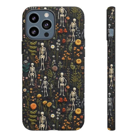 Mini Skeletons in Mystique Garden 3D Phone Case for iPhone, Samsung, Pixel