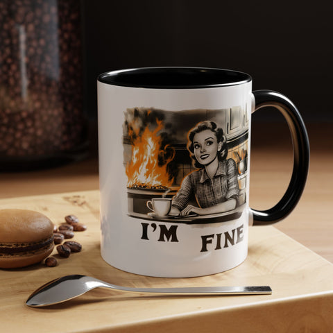 "I'm Fine" Retro Art Mug - Nostalgic Charm & Classic Humor Gift