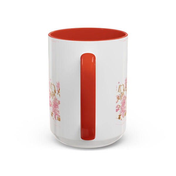 Pink Christmas Village Mug - Festive Aesthetic Holiday Cup for Coffee, Tea, Hot Cocoa