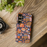 Citrus Coast Collage Phone Case - Blue Orange Trendy Coastal Art Protective Phone Cover for iPhone, Samsung, Pixel