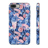 Beachy Blue Collage Phone Case - Trendy Navy Blue and Pink Aesthetic Protective Phone Cover for iPhone, Samsung, Pixel