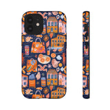 Citrus Coast Collage Phone Case - Blue Orange Trendy Coastal Art Protective Phone Cover for iPhone, Samsung, Pixel